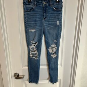 Distressed Blue Jeans